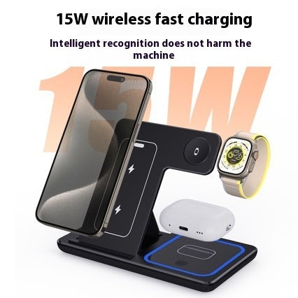 Station de charge sans fil 3 en 1 pliable