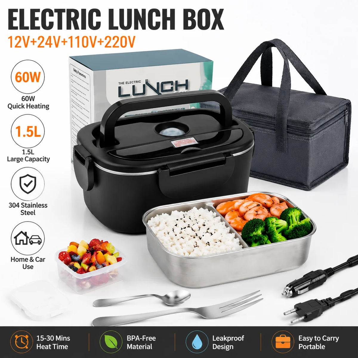 Lunch box chauffante électrique 1,5 L