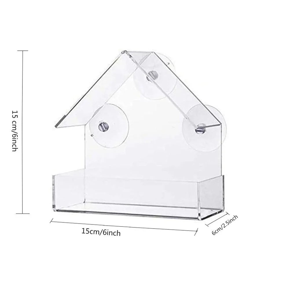 Mangeoire à oiseaux transparente pour fenêtre