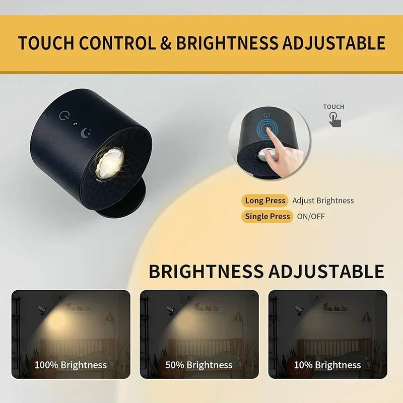 Applique murale LED sans fil double tête