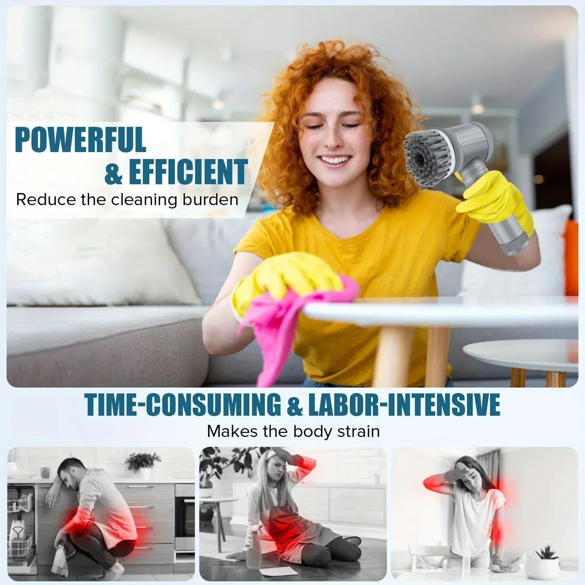 Brosse de nettoyage électrique rotative