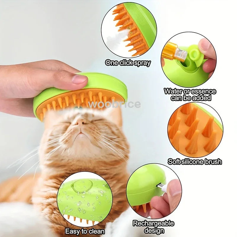 Brosse vapeur 3 en 1 pour chat et chien