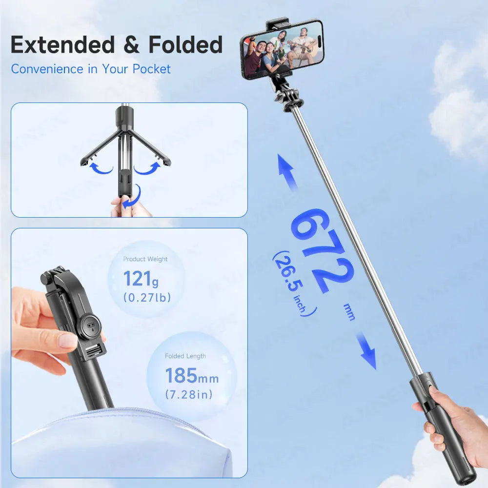 Perche à selfie trépied avec télécommande