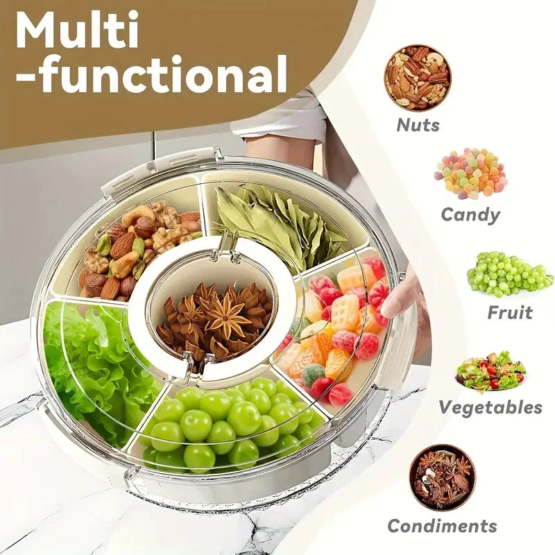 Plateau apéritif rotatif avec couvercle