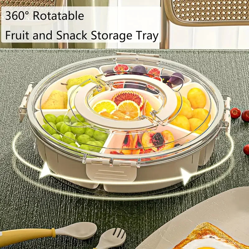Plateau apéritif rotatif avec couvercle