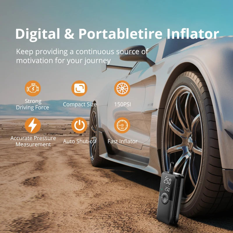 Gonfleur de pneus portable sans fil