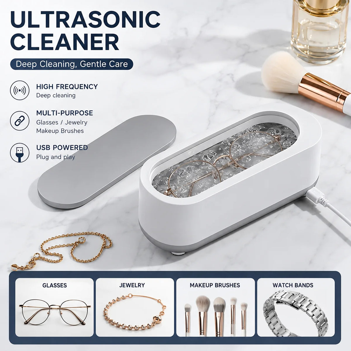 Mini machine de nettoyage pour bijoux et lunettes