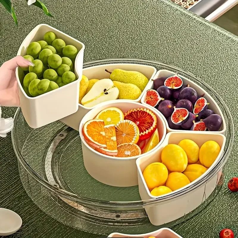 Plateau apéritif rotatif avec couvercle