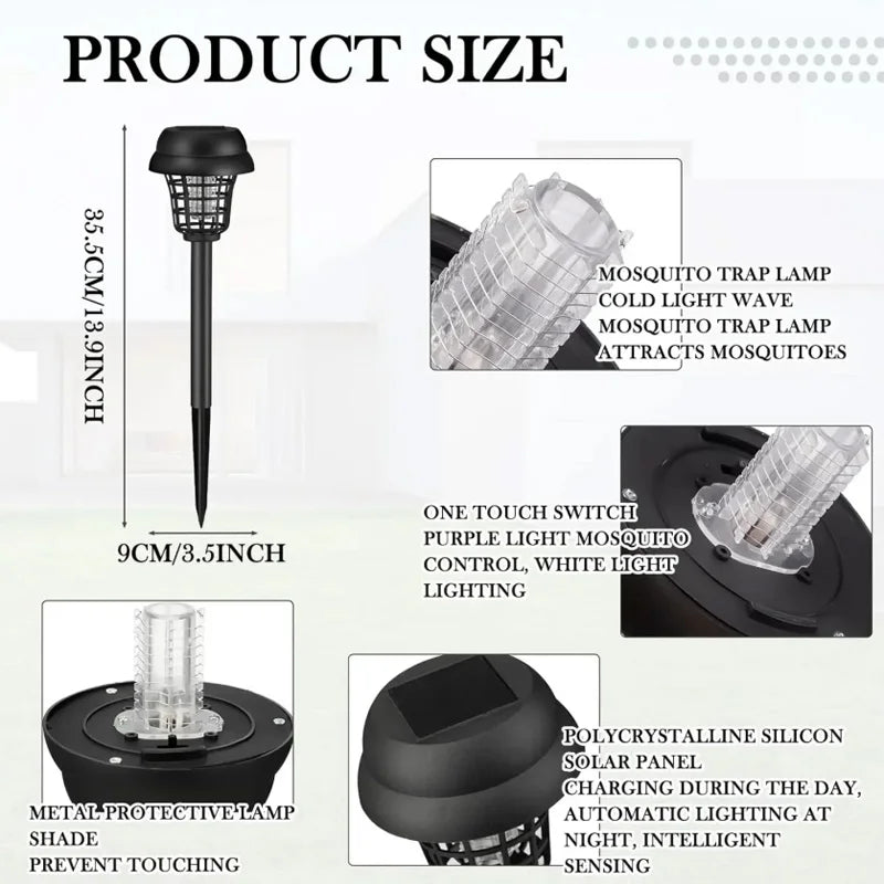 Lampe solaire anti-moustiques (lot de 2)